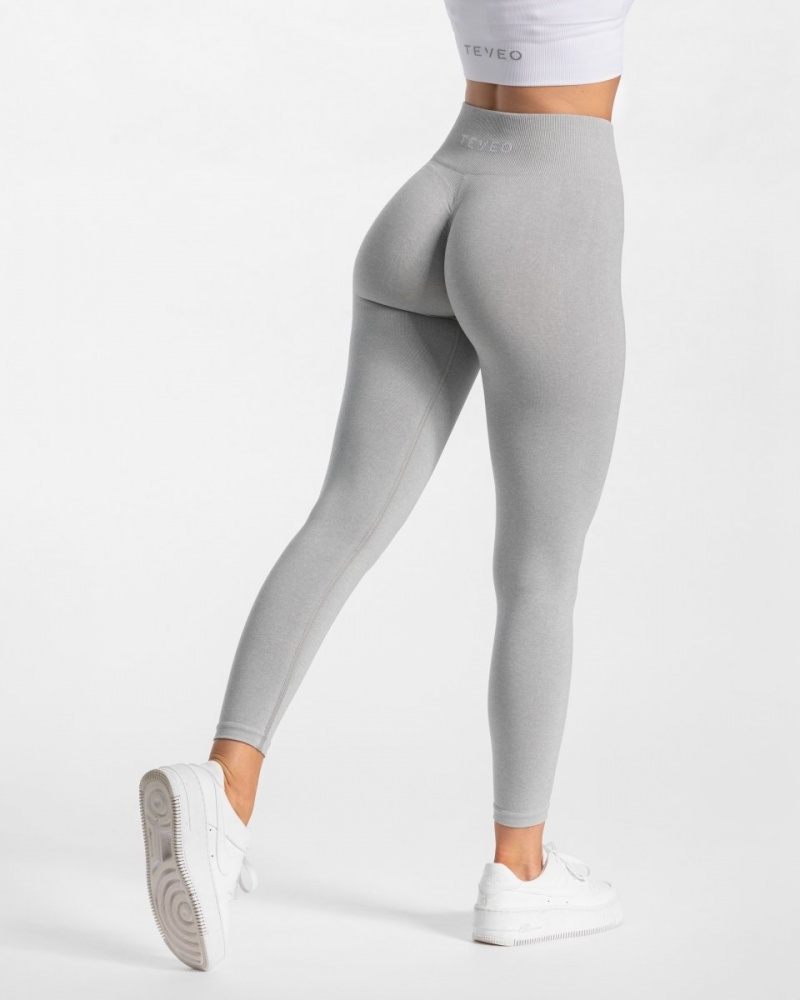 Women's Teveo Timeless Scrunch Leggings Light Grey | USA-2910ZBSDV