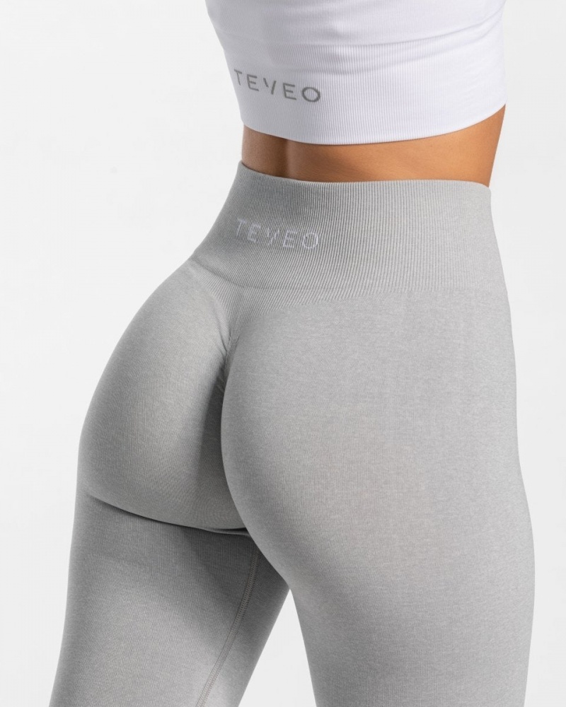 Women's Teveo Timeless Scrunch Leggings Light Grey | USA-2910ZBSDV