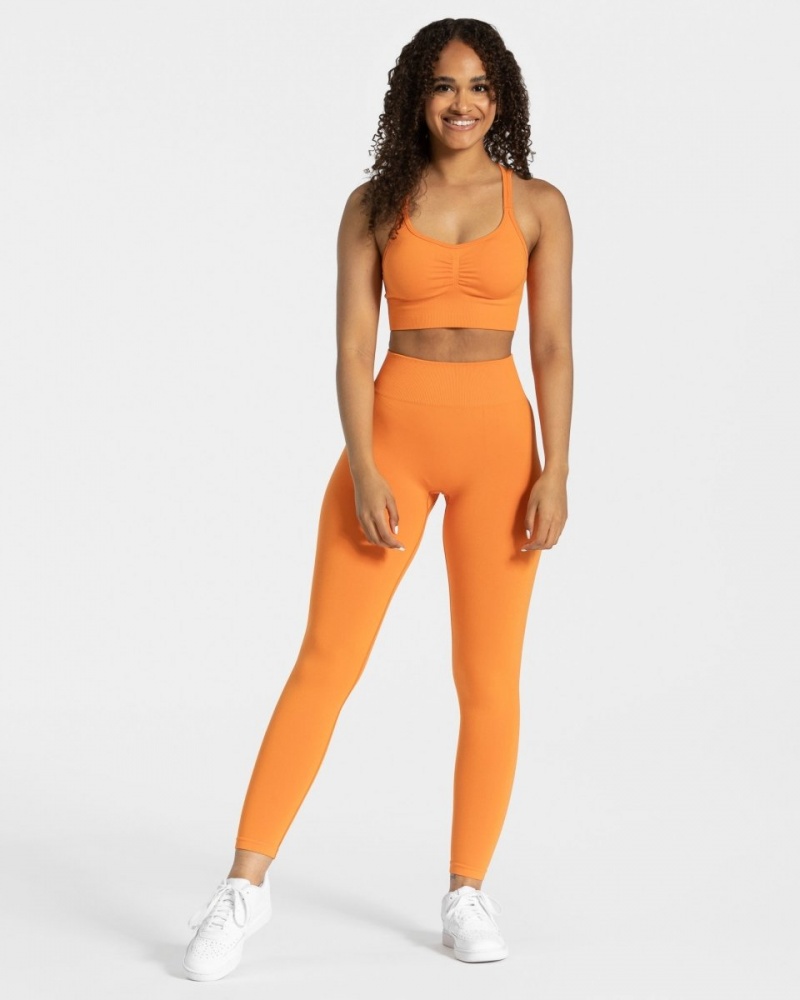 Women's Teveo Timeless Scrunch Leggings Orange | USA-5274AWJIN