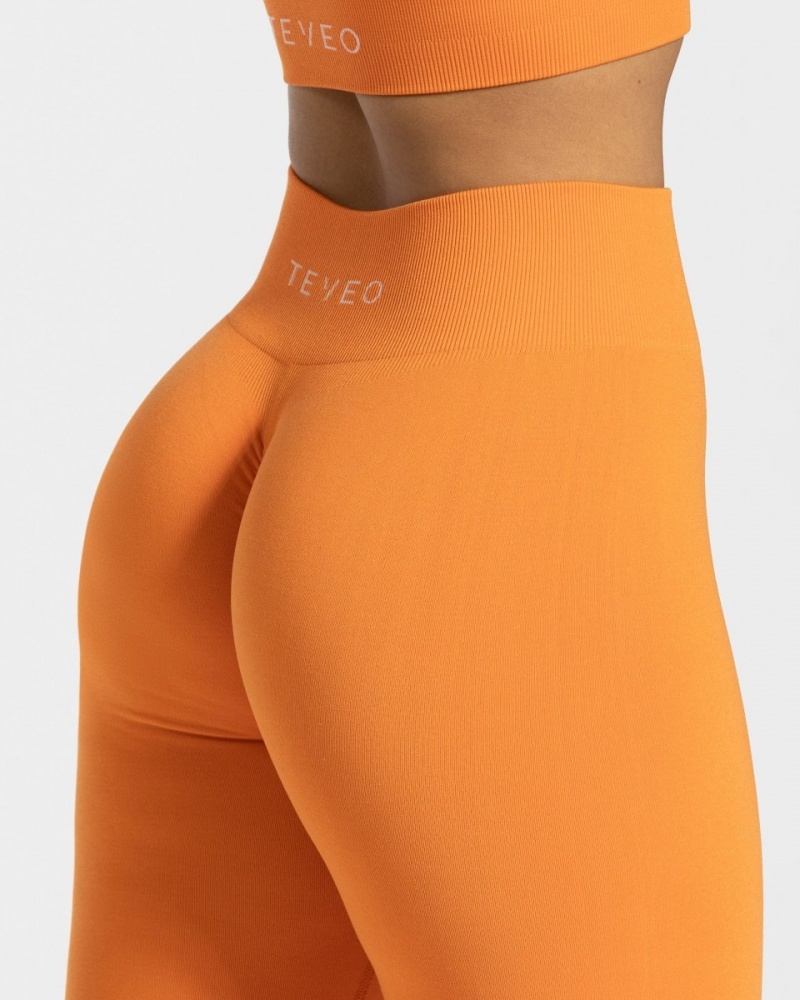 Women's Teveo Timeless Scrunch Leggings Orange | USA-5274AWJIN