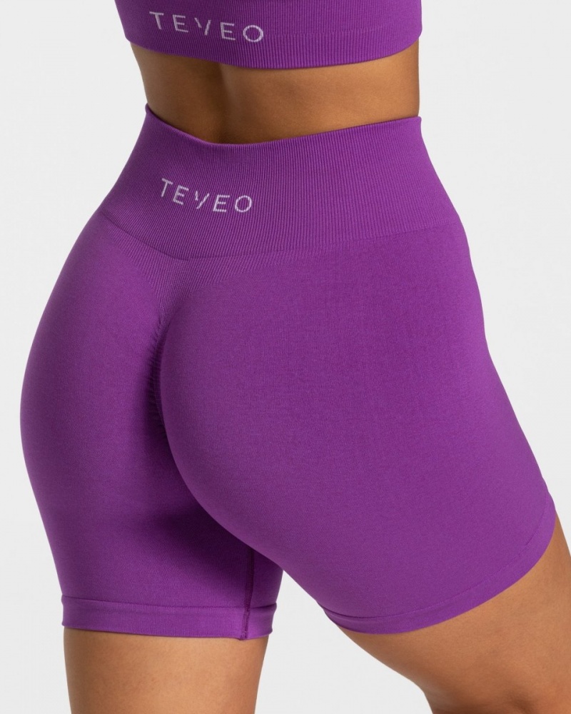 Women's Teveo Timeless Scrunch Shorts Blue Purple | USA-5827ZDVPO