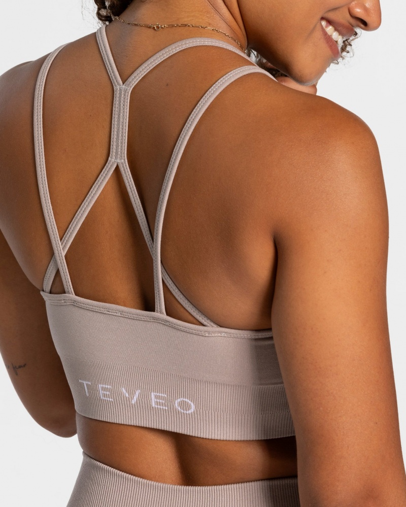 Women's Teveo Timeless Scrunch Sports Bra Grey | USA-0413NQYCA