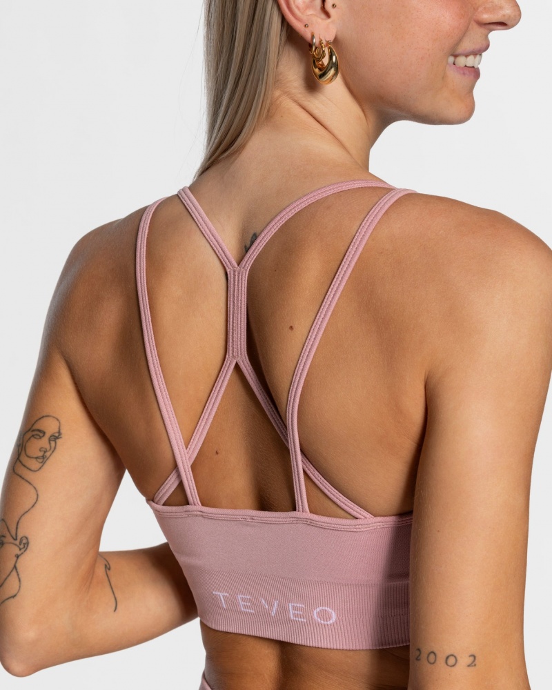 Women's Teveo Timeless Scrunch Sports Bra Pink | USA-5192UMOGX