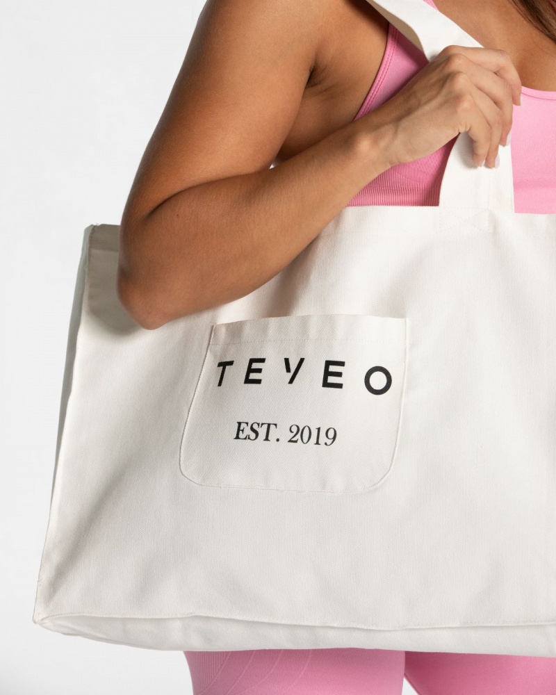 Women's Teveo Tote Bag White | USA-5964BCGVU