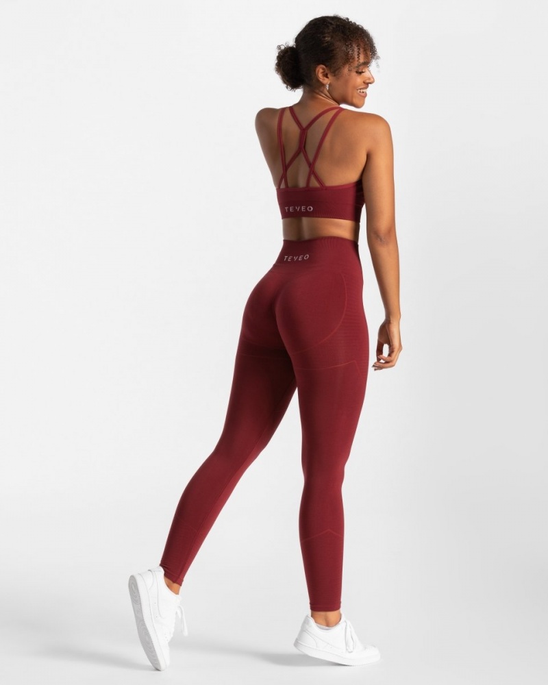 Women's Teveo True Leggings Burgundy | USA-4960SPTED