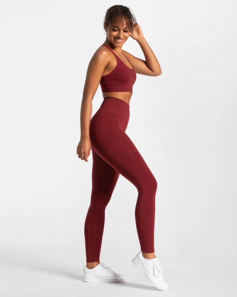 Women's Teveo True Leggings Burgundy | USA-4960SPTED