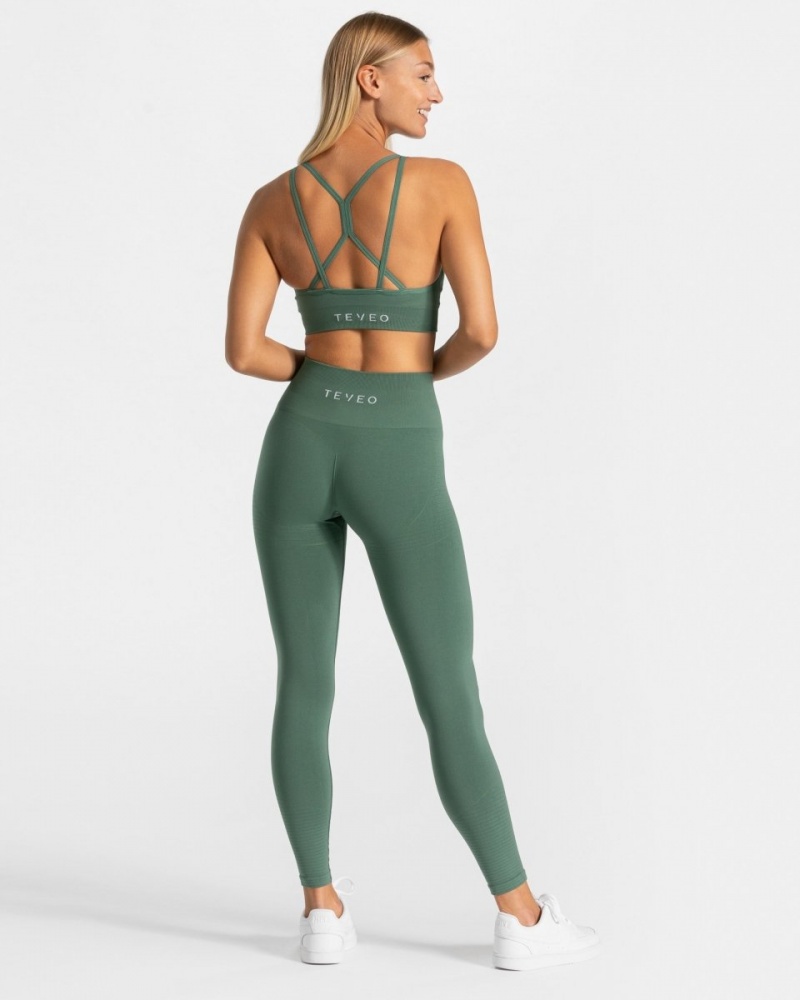 Women's Teveo True Leggings Dark Green | USA-6821RCQTK