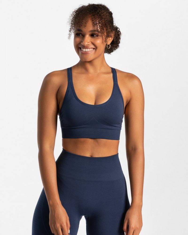 Women\'s Teveo True Sports Bra Dark Blue | USA-9765WGVNB