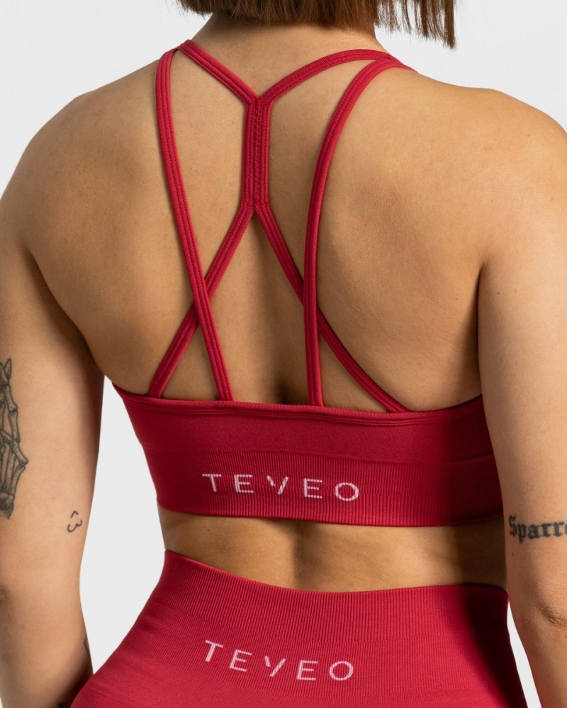 Women's Teveo True Sports Bra Red | USA-3571DQHKY