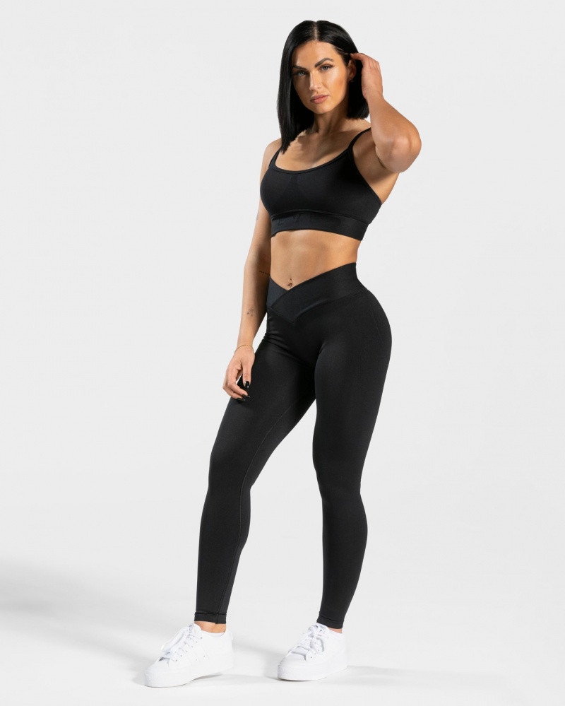 Women's Teveo V-Shape Leggings Black | USA-3978WGCFZ