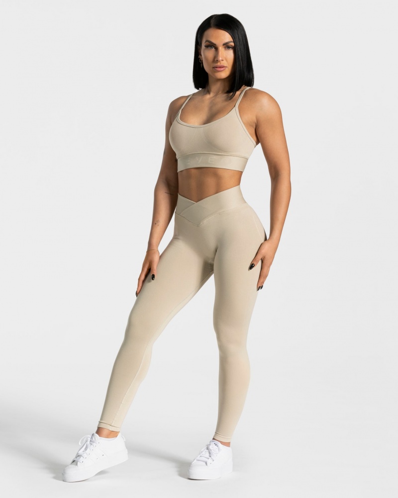 Women's Teveo V-Shape Leggings Brown | USA-8192NQFEG