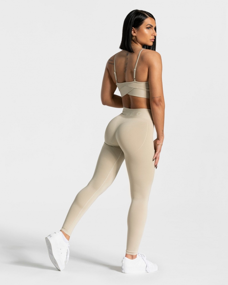 Women's Teveo V-Shape Leggings Brown | USA-8192NQFEG